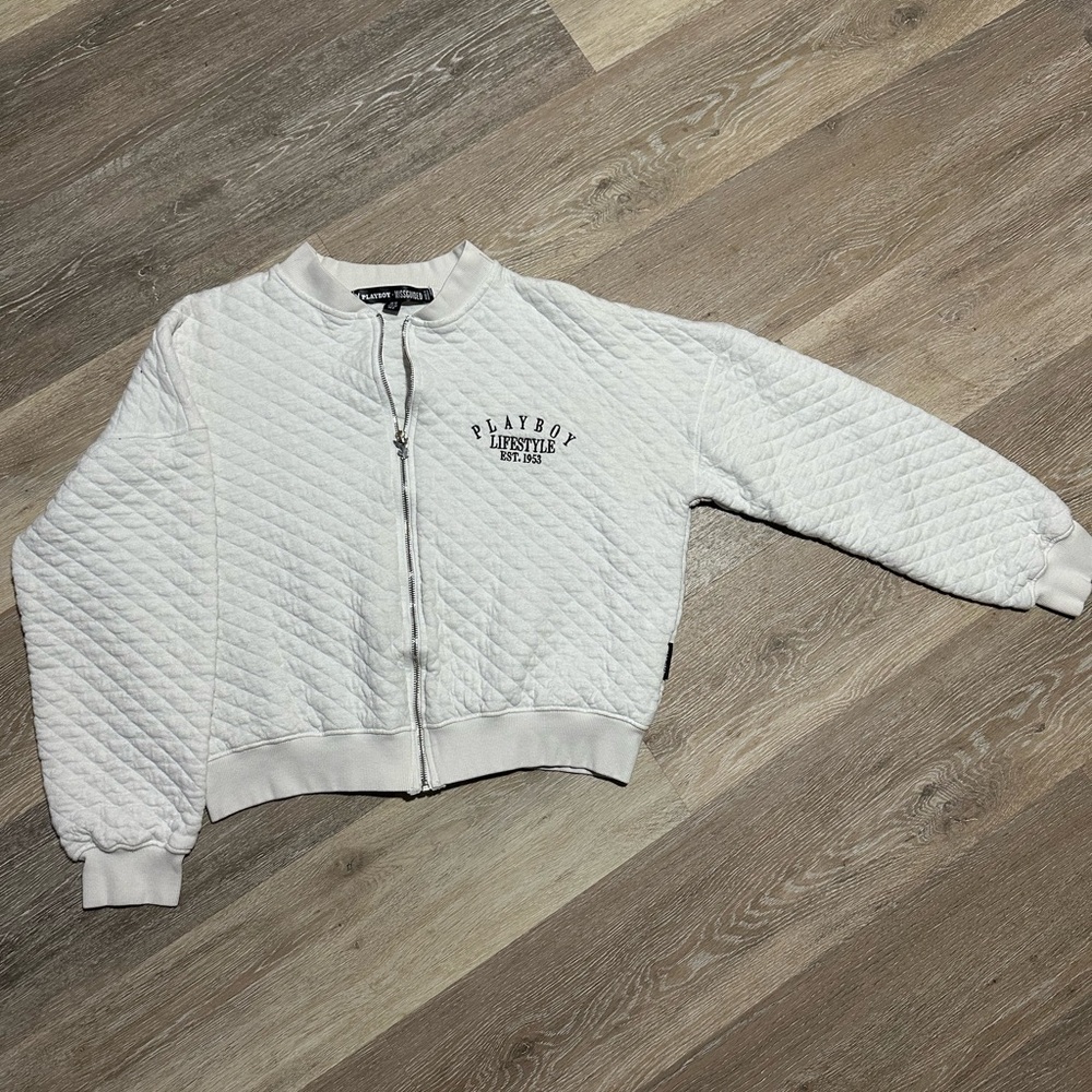 Playboy x Missguided White Quilted Jacket